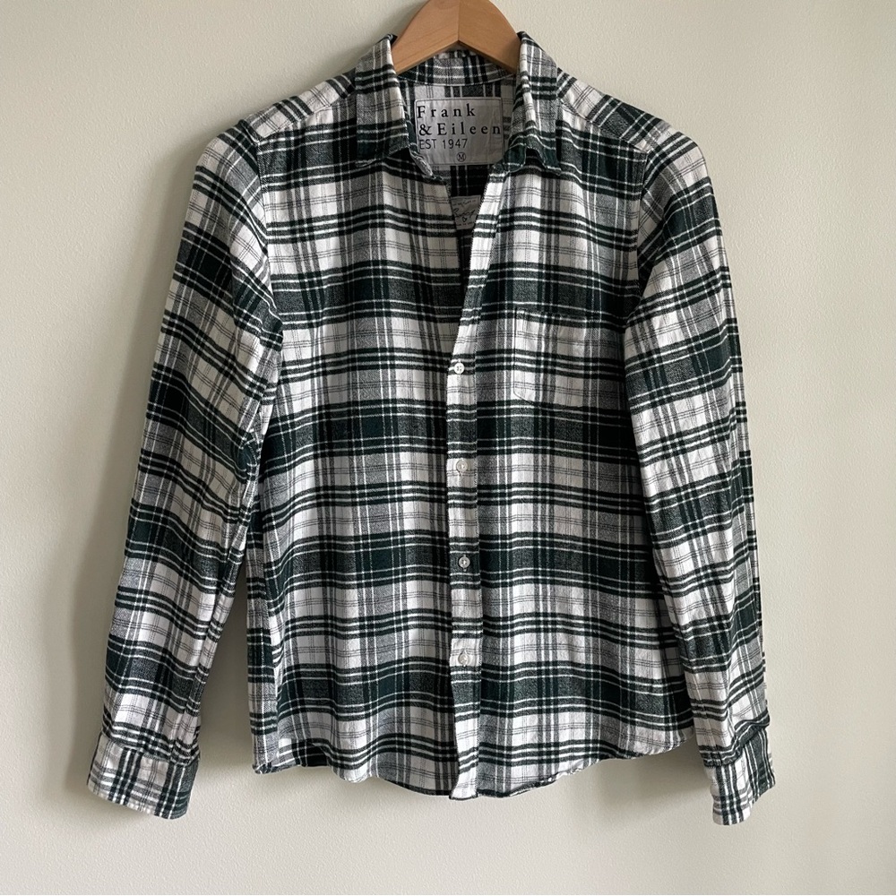Frank & Eileen Green and White Plaid Button Down Shirt - Picture 4 of 10